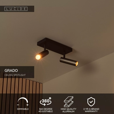 GRADO - Plafon - 2xGU10 - Grey iron 22974/02/15 Lucide